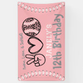 ピースラブソフトボール誕生日 横断幕 (縦)