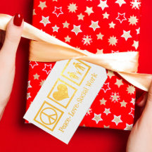 ピースラブソーシャルワークカスタムホリデーパーティー金ゴールド