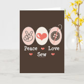 ピースラブソー裁縫グリーティングカード カード (黄色い花)