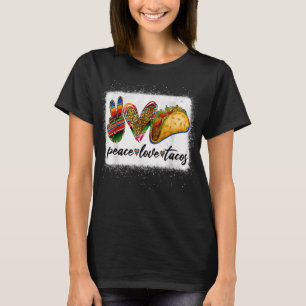 ピースラブタコスかわいいタコス火曜日メキシコ料理ロー Tシャツ