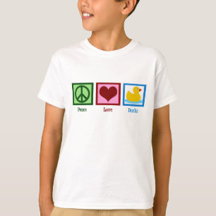 ピースラブダックスかわいい子どもたち Tシャツ