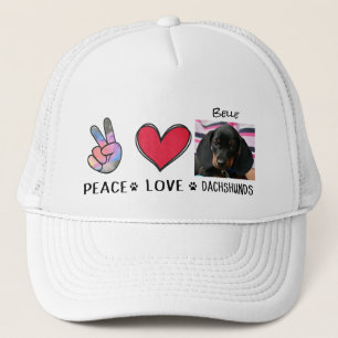 ピースラブダッシュンズ愛犬家トラッカーハット キャップ