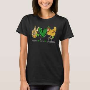ピースラブチキンアニマル農家アイリッシュSt patricks Tシャツ