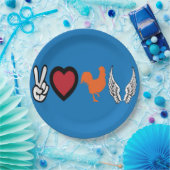 ピースラブチキンウィング ペーパープレート (パーティー)