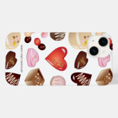 ピースラブチョコレートキャンディハートパターン Case-Mate iPhoneケース (裏面 (横))