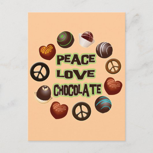 ピースラブチョコレート ポストカード (正面)