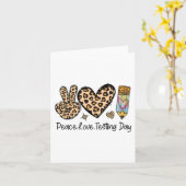 ピースラブテストシャツかわいいテストデイ先生 カード (黄色い花)