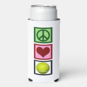 ピースラブテニスの選手かわいい スリム缶クーラー (Seltzer正面)