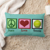 ピースラブテニスカスタムティール(緑がかった色) ランバークッション (ブランケット)
