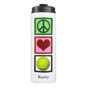 ピースラブテニス選手かわいいパーソナライズされた タンブラー (正面)