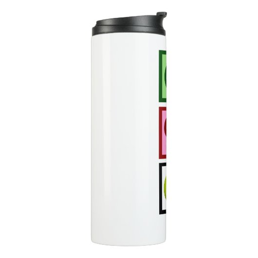 ピースラブテニス選手かわいいパーソナライズされた タンブラー (回転左)