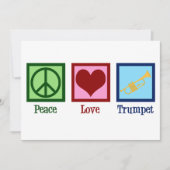 ピースラブトランペットかわいいバンドクリスマス シーズンカード (正面)