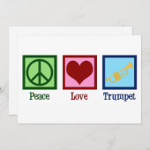 ピースラブトランペットかわいいバンドクリスマス シーズンカード (正面/裏面)