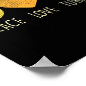 ピースラブトルコおもしろい感謝祭デイヒッピー ポスター (角)