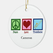 ピースラブトロンボーン選手のカスタムクリスマス セラミックオーナメント (左)