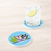 ピースラブドッグスヒッピースタイルハートポーブライト コースター (側面)