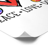 ピースラブドッグズポーズ絞り染めレインボーアニマルレスキュー ポスター (角)