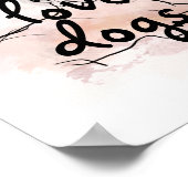 ピースラブドッグ引用文ドッグアート水カラーデザイン ポスター (角)