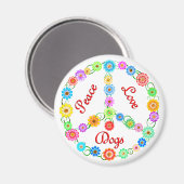 ピースラブドッグ マグネット (正面/裏面)