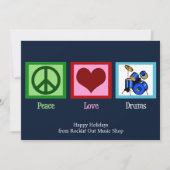 ピースラブドラムズカスタムミュージックショップクリスマス シーズンカード (正面)