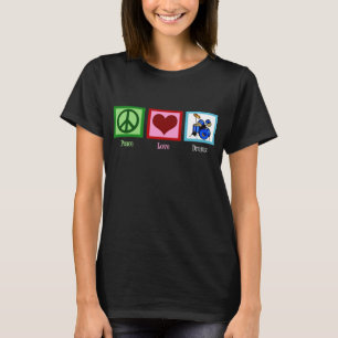 ピースラブドラム,かわいい太鼓持ちの女性たち Tシャツ