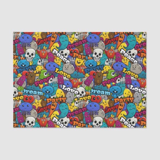 ピースラブドリーム抽象芸術アート 薄葉紙 (正面)