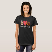 ピースラブドーナツ男女の子女 Tシャツ (正面フル)