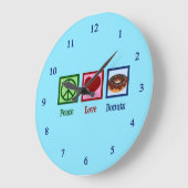 ピースラブドーナツ ラージ壁時計 (傾斜)