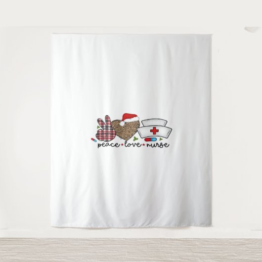 ピースラブナースハロウィンクラシックのTシャツ タペストリー (正面)