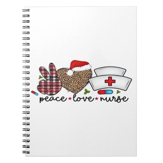 ピースラブナースハロウィンクラシックのTシャツ ノートブック (正面)