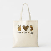 ピースラブニュージャージーレオパード国旗の地図お土産M トートバッグ (裏面)