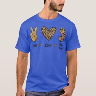 ピースラブニュージャージーレオパード国旗の地図お土産M Tシャツ