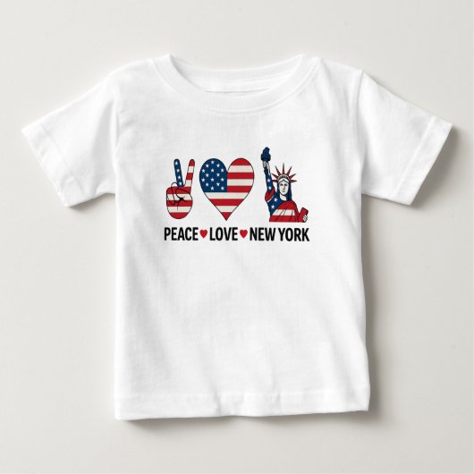 ピースラブニューヨーク ベビーTシャツ (正面)