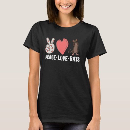 ピースラブネズミの飼い主 Tシャツ (正面)