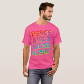 ピースラブハウスミュージックEdm Tシャツ (正面フル)