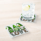 ピースラブハッピーST PATRICKS DAYかわいい格言 ガラスコースター (アングル)