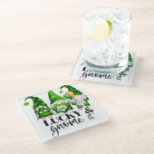 ピースラブハッピーST PATRICKS DAYかわいい格言 ガラスコースター (アングル)