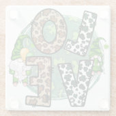 ピースラブハッピーST PATRICKS DAYかわいい格言 ガラスコースター (裏面)