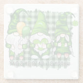 ピースラブハッピーST PATRICKS DAYかわいい格言 ガラスコースター (裏面)