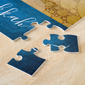 "ピースラブハヌカー"イエローアート&金ゴールド（ユダヤ教）メノラー ジグソーパズル (側面)