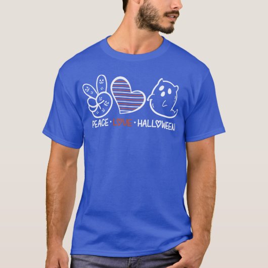 ピースラブハロウィンレトロ Tシャツ (正面)