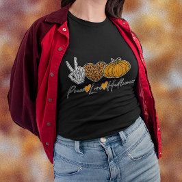 ピースラブハロウィーンブラック Tシャツ