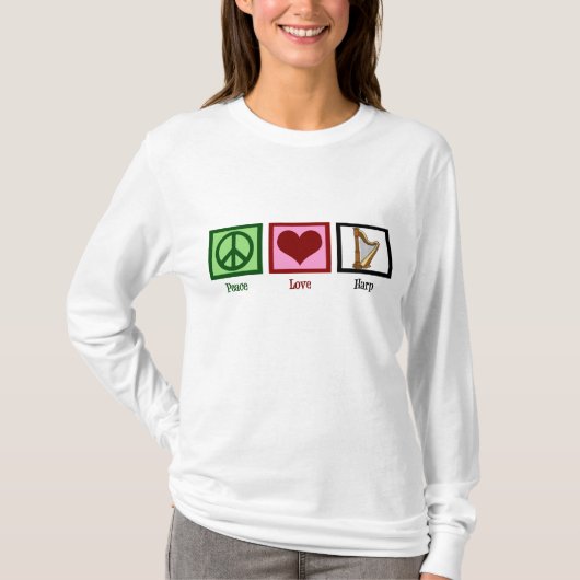 ピースラブハープ Tシャツ (正面)