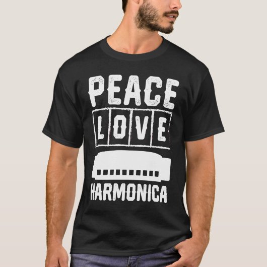 ピースラブハーモニカ Tシャツ (正面)