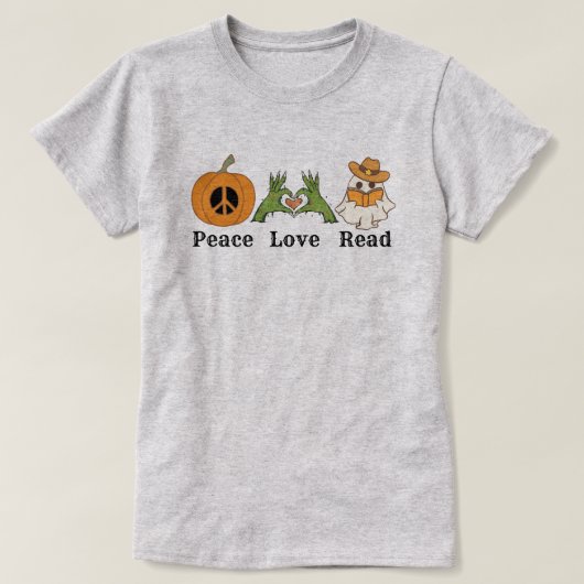 ピースラブハ読ロウィーンウェスタン Tシャツ (デザイン正面)