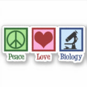 ピースラブバイオロジー先生 シール (正面)