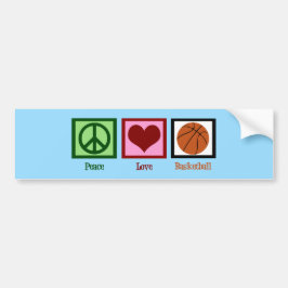 ピースラブバスケットボールブルー バンパーステッカー