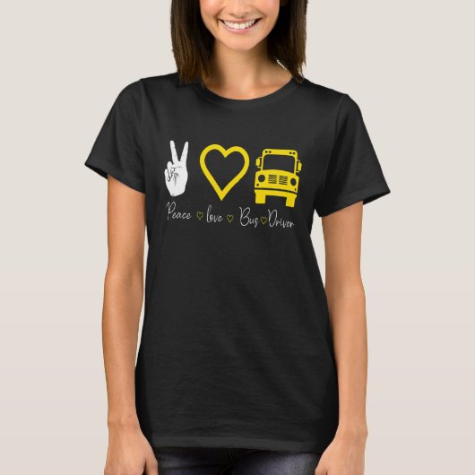 ピースラブバスドライバー Tシャツ (正面)