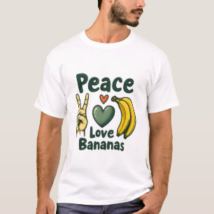 ピースラブバナナバおもしろいナ愛好家 Tシャツ