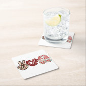 ピースラブバレンタイン |バレンタインデー スクエアペーパーコースター (インサイチュ)